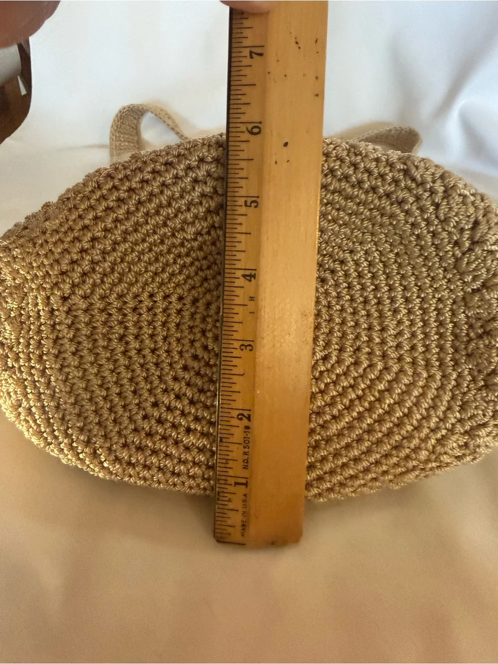 The Sak Beige Crochet Hobo Shoulder Bag with Matching Pouch